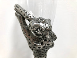 Royal Selangor "Frankli Wild" Leopard-Cheetah Champagne Glass | Antique & Vintage | Moonee Ponds Antiques | Australia Wide Delivery