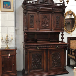 Amazing 19th century French Henry II style gothic, carved and very ornate sideboard. There is plenty of room for storage and top section comes off if desired. Please see photos.