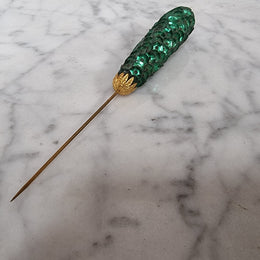 Art Deco Green Hat Pin