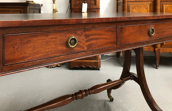 Regency Style 19th Century Leather Top Bureau