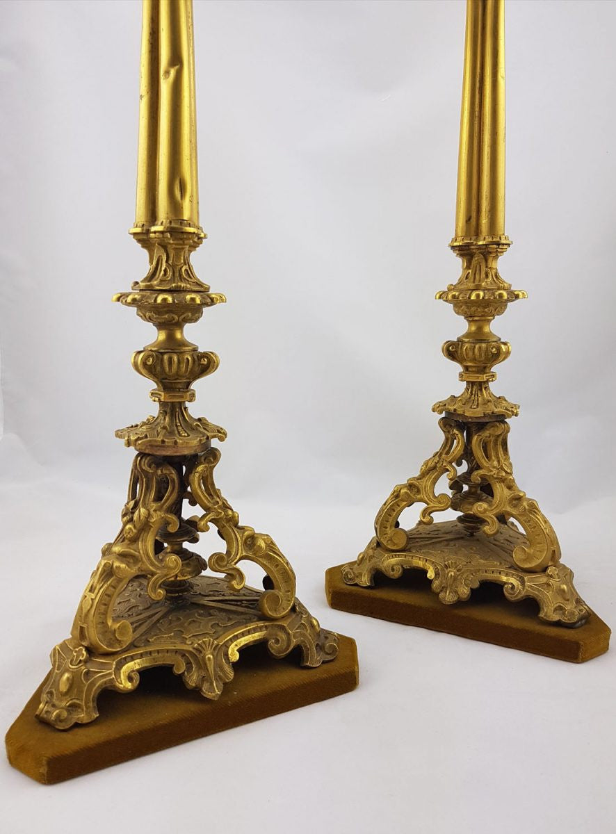 French Gilt Bronze Candlesticks Holder | Antique & Vintage | Moonee Ponds Antiques | Australia Wide Delivery