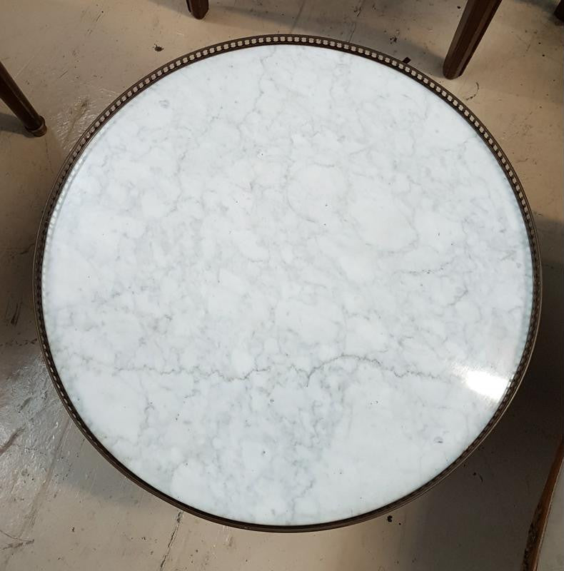 French Round Marble Top Coffee Table