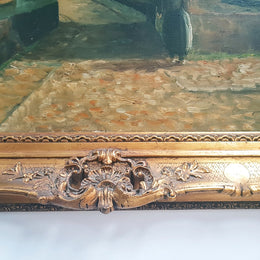 A sensational Antique 19th century oil on canvas painting signed by English artist G.Staps, in a beautiful carved gilt frame and is in good original condition.