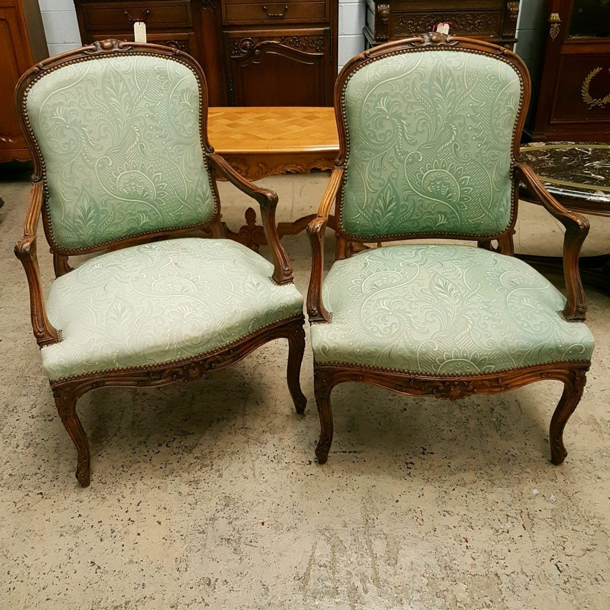 Pair of French Louis XV Fauteuils