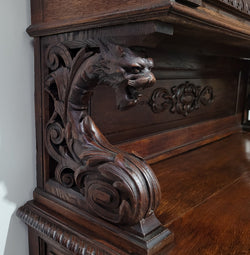 Grand French Oak Gothic Style Buffet With Amazing Detailed Carvings | Antique & Vintage | Moonee Ponds Antiques | Australia Wide Delivery