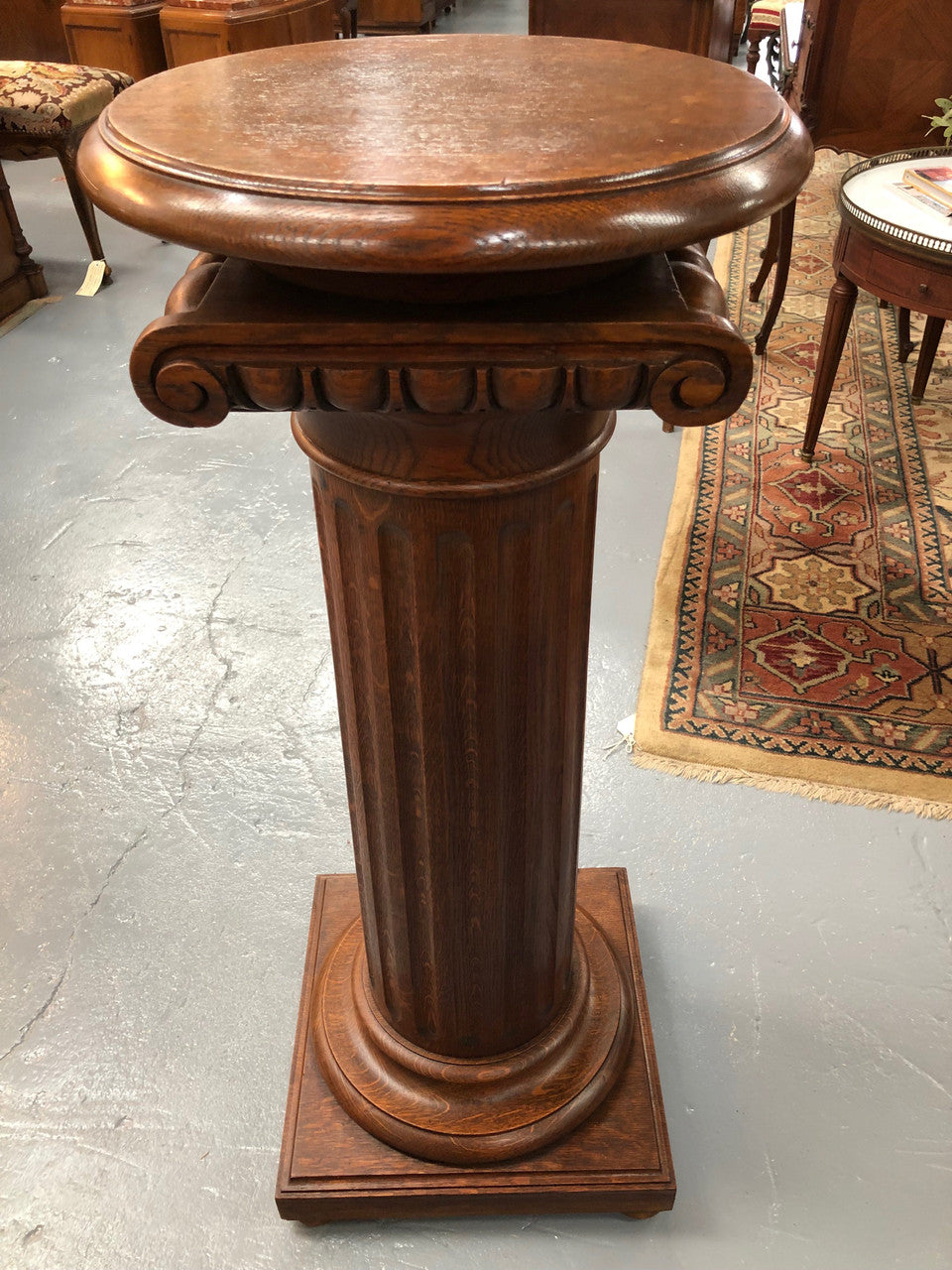 Stunning Tudor Style English Oak Pedestal | Antique & Vintage | Moonee Ponds Antiques | Australia Wide Delivery