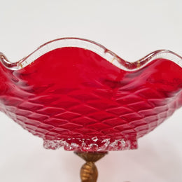 Beautiful Victorian Ruby glass comport and cherub stand in good original condition.