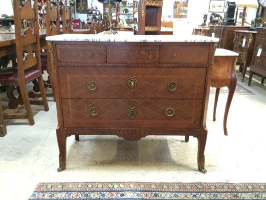Antique French Inlaid Walnut Commode
