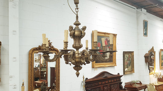 French 19th Century Napoleon III Bronze Chandelier