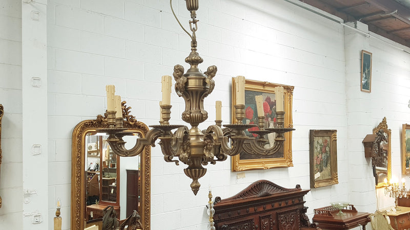 French 19th Century Napoleon III Bronze Chandelier