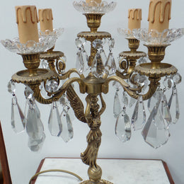 French Antique Girandole Table Lamp