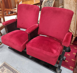 Pair of Vintage Red Velvet Cinema Seats | Antique & Vintage | Moonee Ponds Antiques | Australia Wide Delivery
