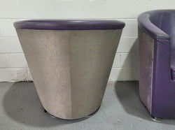 Tacchini Set of Two Parentesi Armchairs With Purple Upholstery | Antique & Vintage | Moonee Ponds Antiques | Australia Wide Delivery