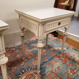 Pair Vintage French Louis 16th style single drawer bedside with original paint. They have been sourced from France and are in good original condition.