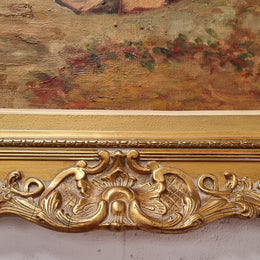 Beautifully framed oil on canvas, sourced in France is this stunning painting in an ornate decorative frame and in good condition.