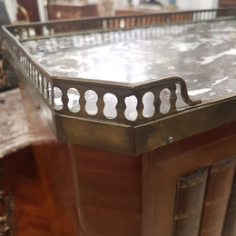 French Louis XV Style Side Cabinet WIth Marble Top