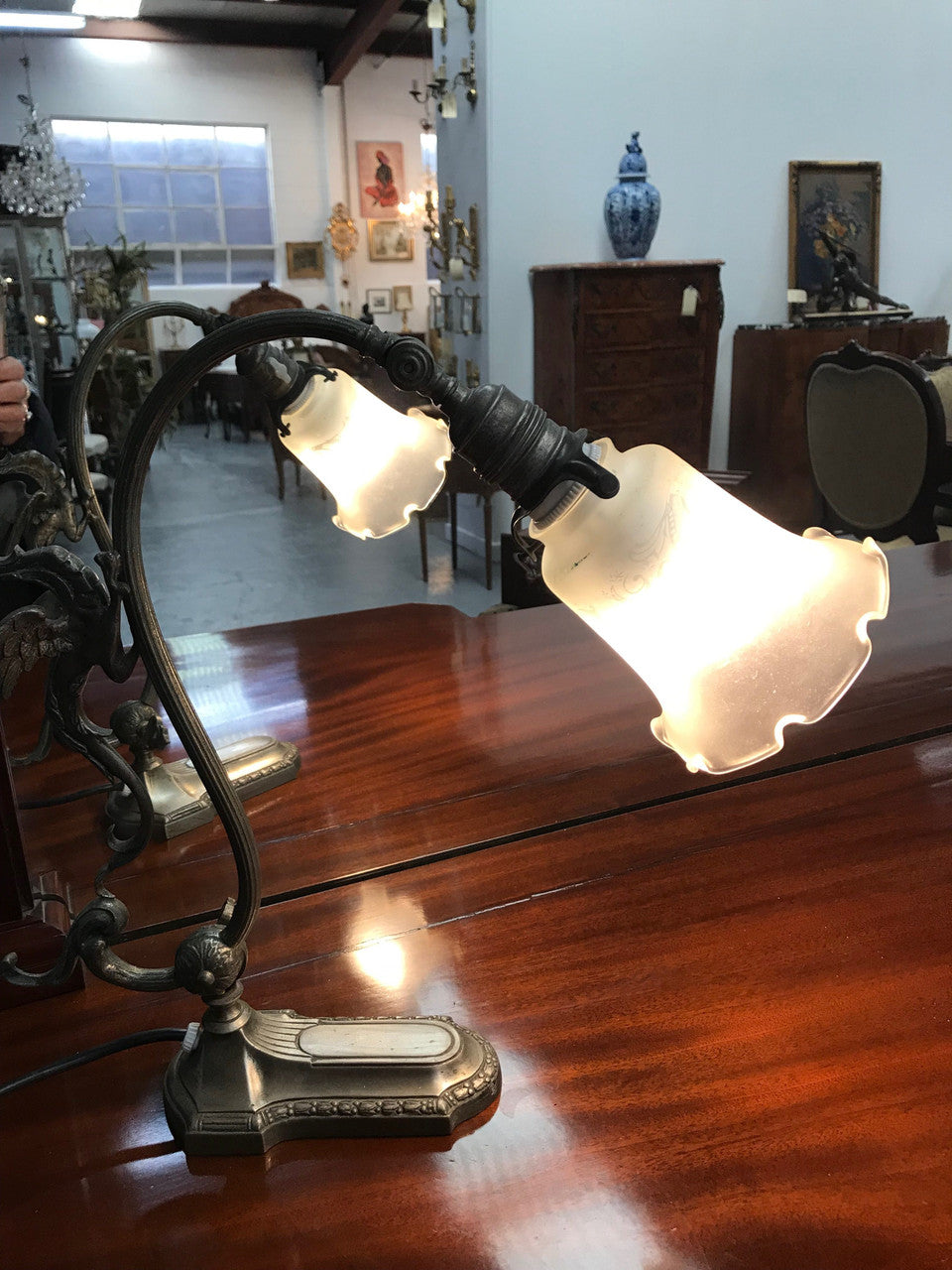 Decorative 19th Century Dragon Table-Desk Lamp | Antique & Vintage | Moonee Ponds Antiques | Australia Wide Delivery