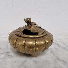 Antique Chinese Brass 3 Legged Incense Burner