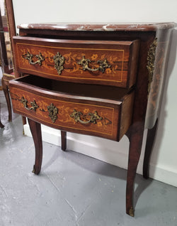 French Petite Two Drawer Inlaid Rosewood Commode | Antique & Vintage | Moonee Ponds Antiques | Australia Wide Delivery