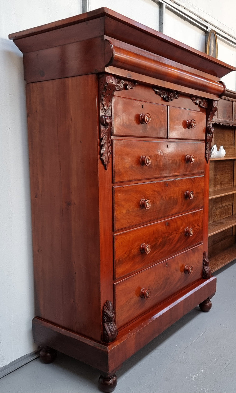 19th Century Scottish Flame Mahogany Tall Boy | Antique & Vintage | Moonee Ponds Antiques | Australia Wide Delivery