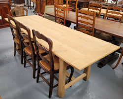 French Raw Oak Stretcher Based Refectory Table | Antique & Vintage | Moonee Ponds Antiques | Australia Wide Delivery