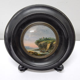 Victorian hand painted miniature sea scene. It is in good original condition and has been sourced locally. Please view photos as they help form part of the description.
