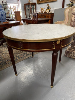 Stunning Antique French Louis XVI Style Mahogany & Marble Top Round Table | Antique & Vintage | Moonee Ponds Antiques | Australia Wide Delivery