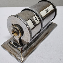Art Deco Chrome Desk Perpetual Calendar