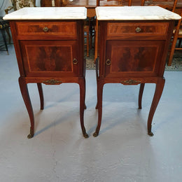Beautiful pair of French Flame Mahogany Bedsides