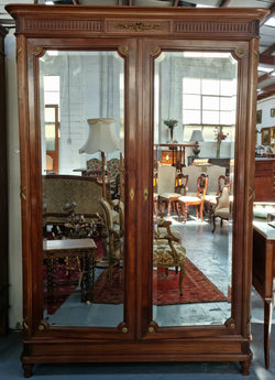 French Louis XVI Style Mirrored Two Door Armoire Wardrobe | Antique & Vintage | Moonee Ponds Antiques | Australia Wide Delivery