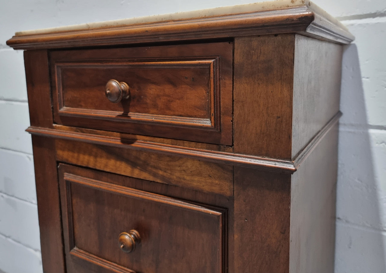 Lovely French Walnut Bedside Cabinet | Antique & Vintage | Moonee Ponds Antiques | Australia Wide Delivery