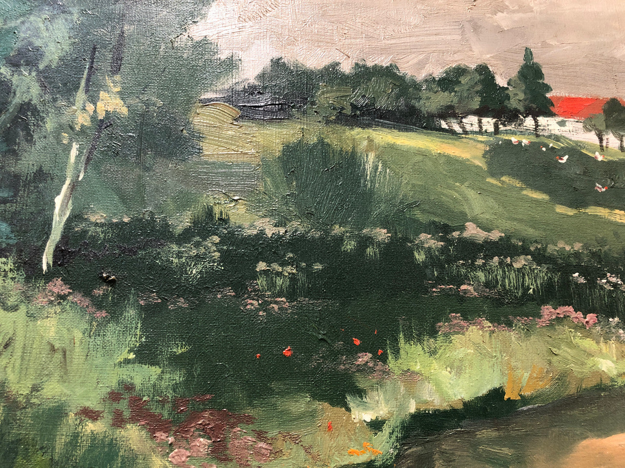 Beautiful French Signed Oil on Canvas of a Country Scene | Antique & Vintage | Moonee Ponds Antiques | Australia Wide Delivery