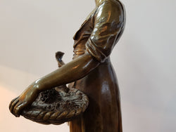 Rare French Bronze "Flower Seller" By Eugene Antoine Aizelin | Antique & Vintage | Moonee Ponds Antiques | Australia Wide Delivery