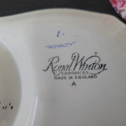 Royal Winton “Royalty” cup and saucer". In good original condition please view photos as they help form part of description.