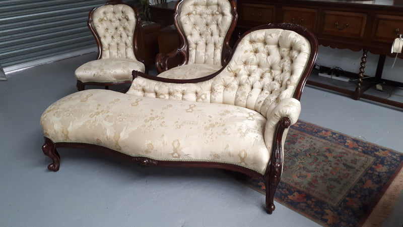 Mid Victorian Walnut Three Piece Lounge Suite