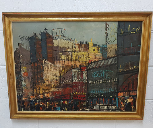 A stunning oil on canvas impressionist Paris street scene painting and in good original condition.