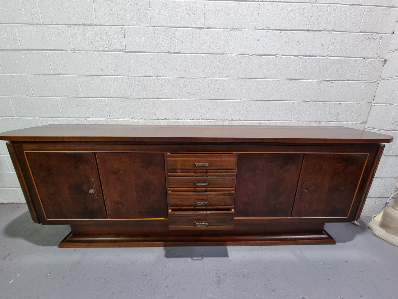 Amazing French Walnut Art deco Four Door Buffet | Antique & Vintage | Moonee Ponds Antiques | Australia Wide Delivery