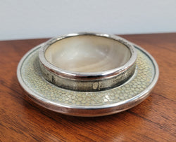 Mappin & Webb Sterling Silver & Banded Agate & Shagreen Antique Pin Dish | Antique & Vintage | Moonee Ponds Antiques | Australia Wide Delivery