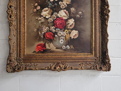 Attractive French Floral Oil On Canvas In Decorative Gilt Frame | Antique & Vintage | Moonee Ponds Antiques | Australia Wide Delivery