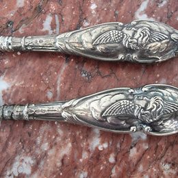Art Nouveau Style Birmingham Silver Shoe Horn & Boot Lace Hook