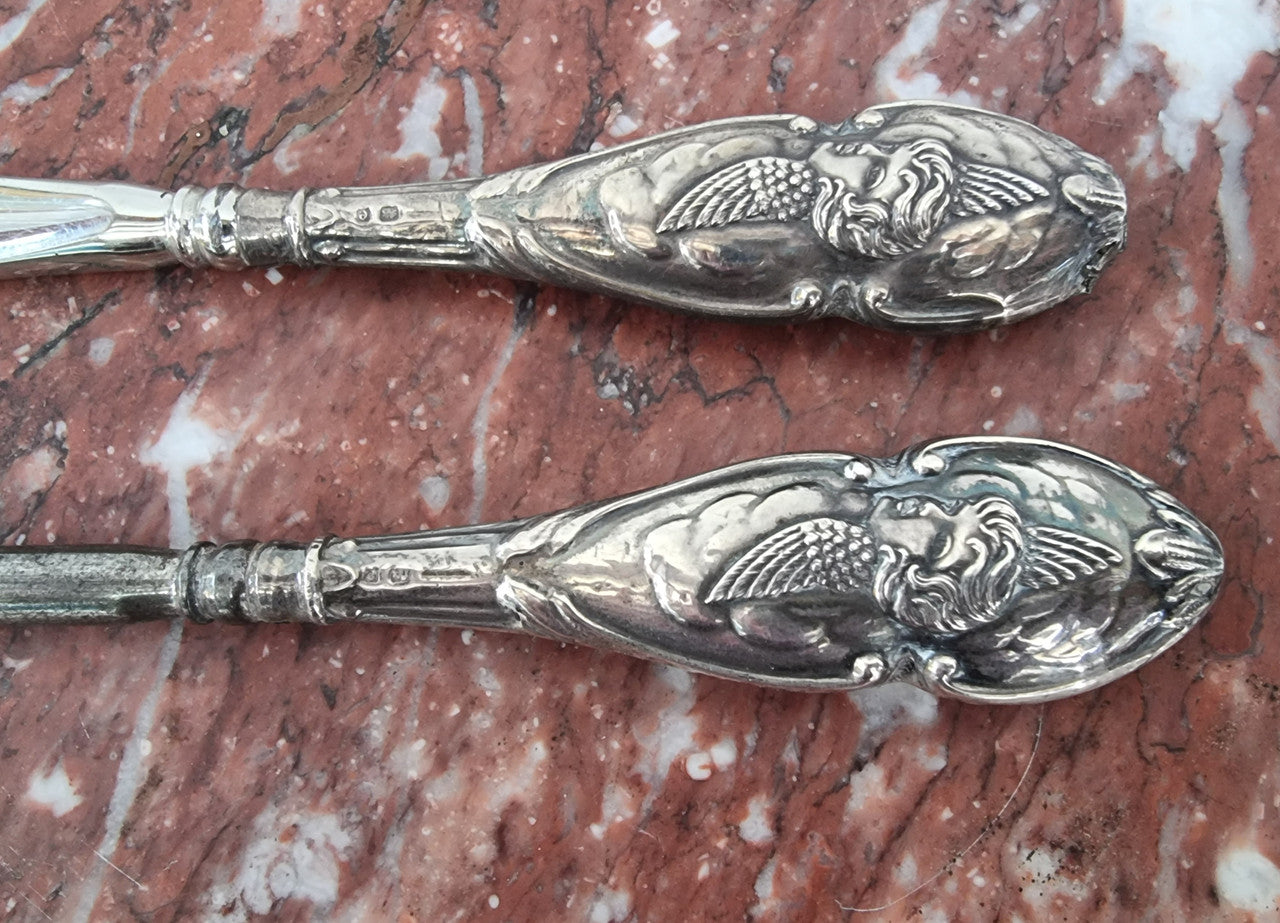 Art Nouveau Style Birmingham Silver Shoe Horn & Boot Lace Hook | Antique & Vintage | Moonee Ponds Antiques | Australia Wide Delivery