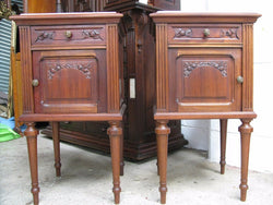 Pair Of French Mahogany Bedsides | Antique & Vintage | Moonee Ponds Antiques | Australia Wide Delivery