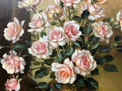 Large French Signed Oil On Canvas Of Flowers | Antique & Vintage | Moonee Ponds Antiques | Australia Wide Delivery