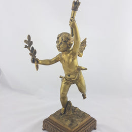 French 19th Century Gilt Bronze Cherub Figure