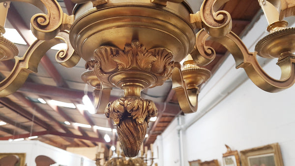 French 19th Century Napoleon III Gilt Bronze Chandelier