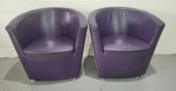 Tacchini Set of Two Parentesi Armchairs With Purple Upholstery | Antique & Vintage | Moonee Ponds Antiques | Australia Wide Delivery