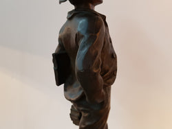 French Bronze Statue Of A School Boy | Antique & Vintage | Moonee Ponds Antiques | Australia Wide Delivery