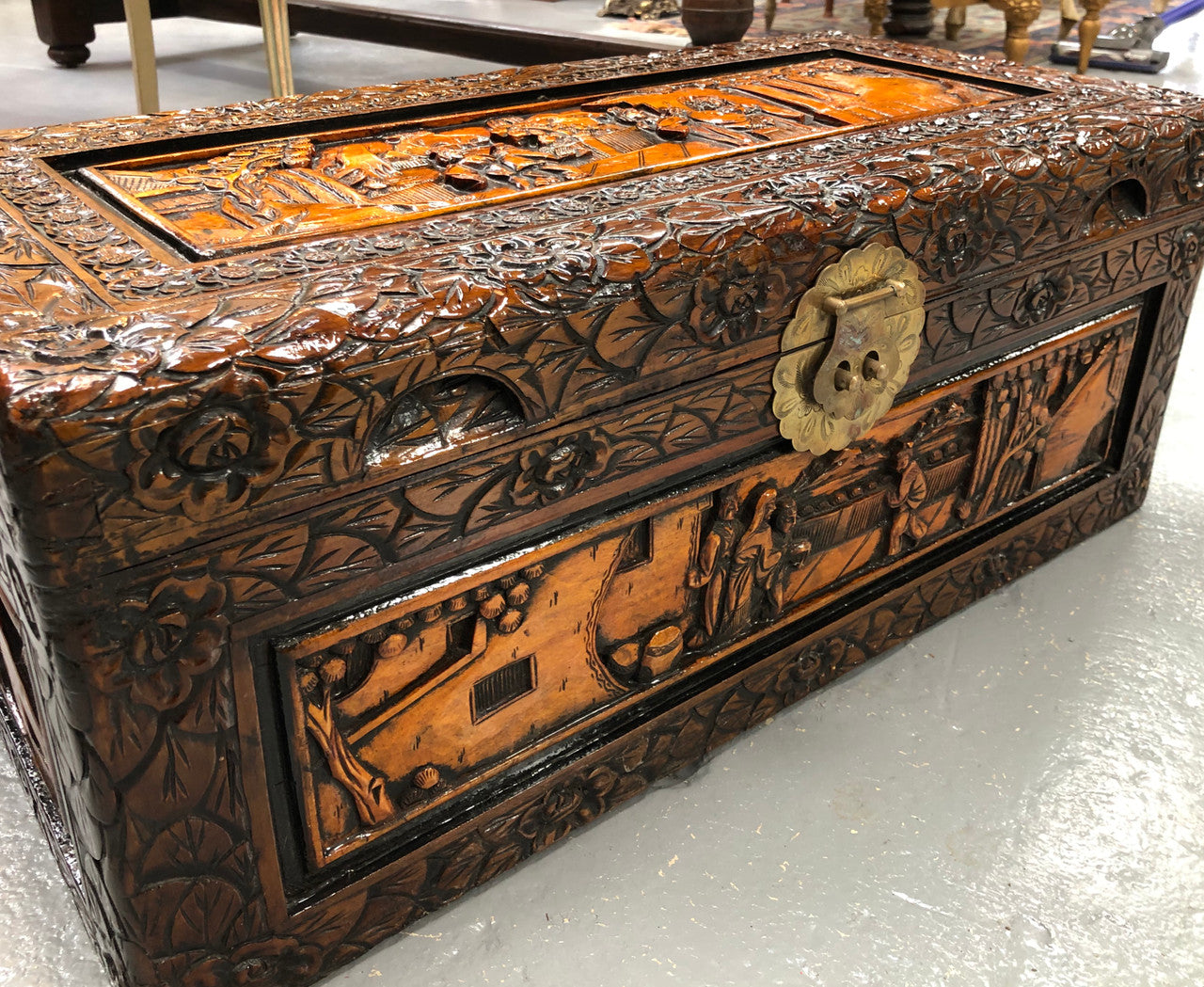 Vintage Camphor Wood Chest Of Small Proportions