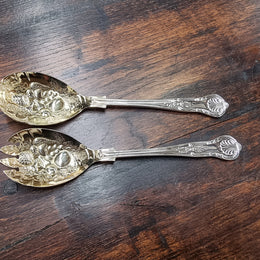 Pair Sheffield Silver Plate Berry Bowl Servers