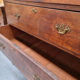 Early 19th Century English Oak chest on stand. It has been sourced in France and has plenty of storage space with eight drawers. In good original detailed condition.